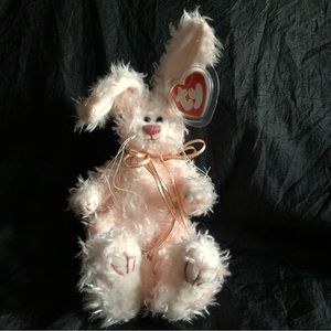 1993 Ty Attic Treasures Collection BLUSH Posable Cotton Candy Pink Bunny NWT